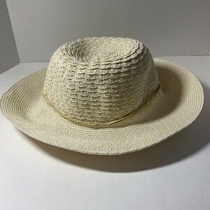 C.C exclusive Cream Wide-Brimmed Sun Hat paper one size garden